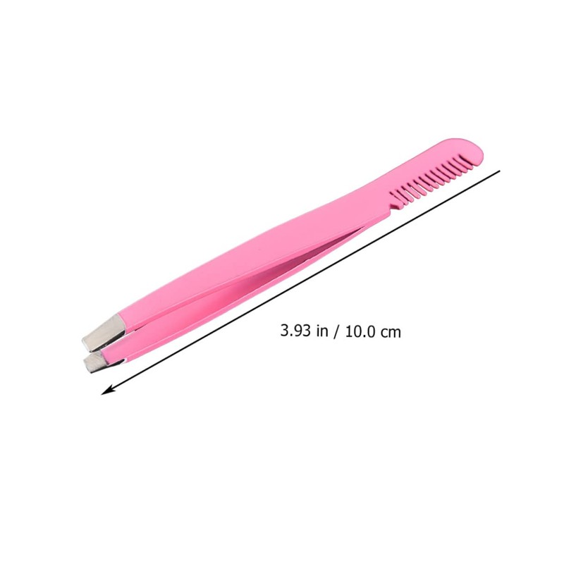WOONEKY Beauty 4pcs Eyebrow Clamps Stainless Steel Tweezer Comb Ergonomic