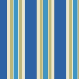 Stitch & Sparkles 100% Cotton Duck 45" Width Large Stripe Azure Tan Color Sewing Fabric by The Yard