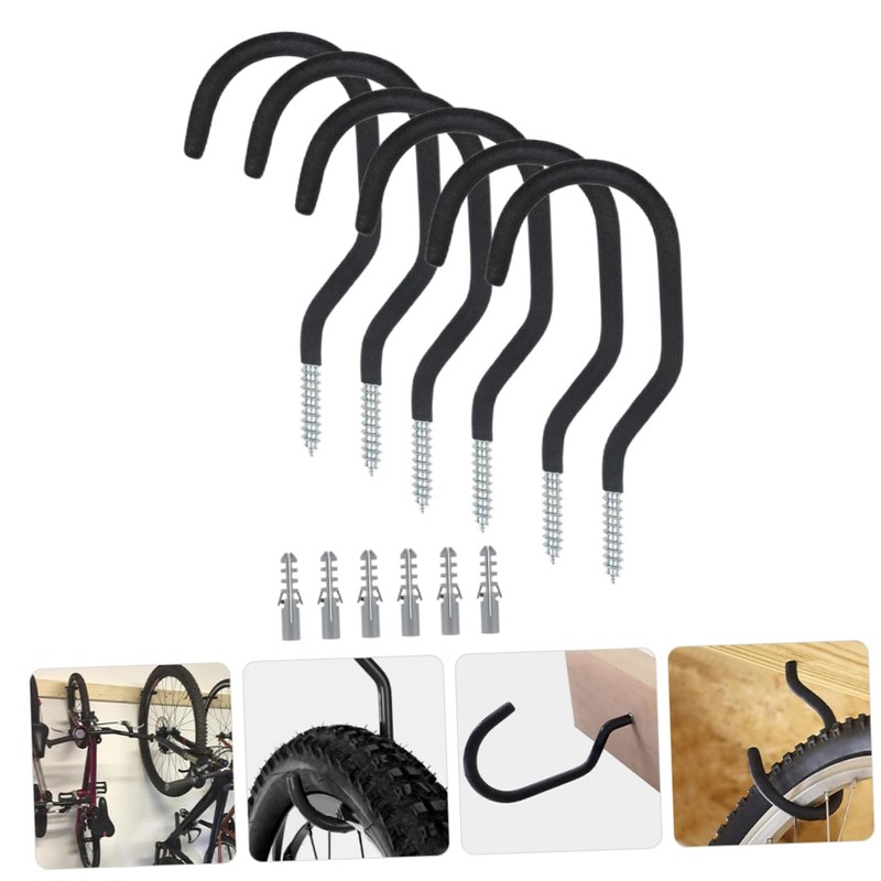 ORFOFE Bike Hangers for Ceiling 6 Pack Garage Bike Hooks