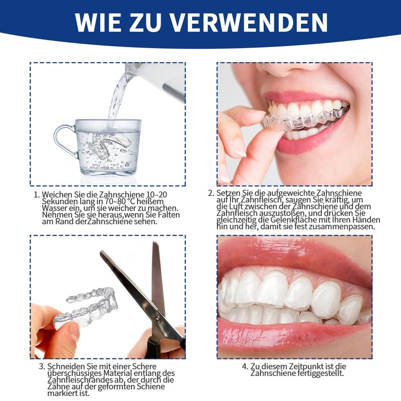 Grinding Splint for Night, 2 Sizes Teeth Splint, 4 Mouldable