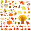 72 Pieces Fall Leaves Window Clings, Thanksgiving Maple Window Stickers,