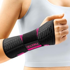 FREETOO Lightweight Fit Wrist Support with Bionic Carpal Tunnel Splint, [Single Stage Wear] Wrist Bandages for RSI, Tendonitis, Extended Wrist Splint for Right Hand