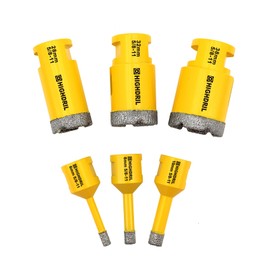 HIGHDRIL Diamond Core Drill Bits Set for Porcelain Tile Granite Marble Stone Brick Vacuum Brazed Hole Saws 6PCS 6/8/10/28/32/38mm
