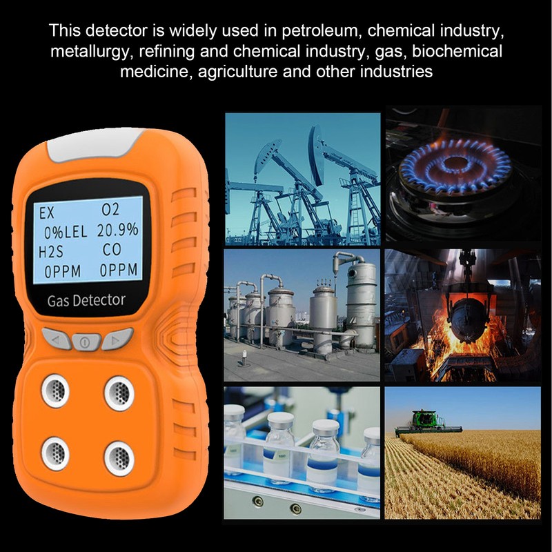 4in 1 Gas Detector CO H2S O2 EX Tester Analyzer