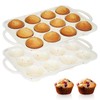 2 Pack Silicone Muffin Pans, 12-Cup Non-Stick Cupcake Baking Mold,