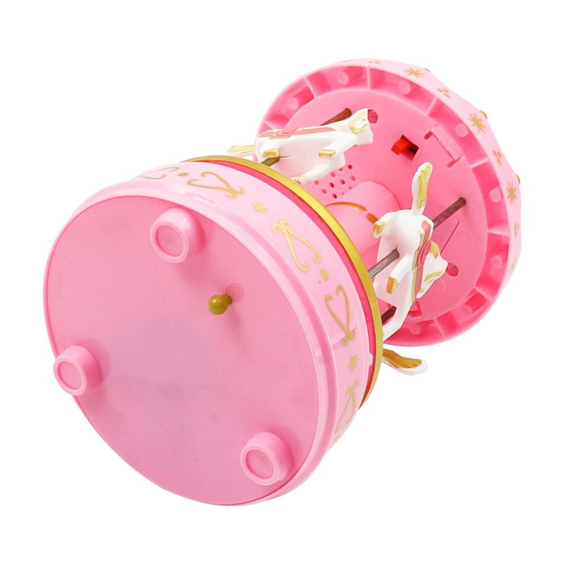 Tiardey Pink Classic Carousel Music Box Rotating Music Box Light