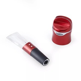 Rabbit Aerate and Preserve Wine Set, Wine/Champagne Sealer and Super Aerator (Red), Standard
