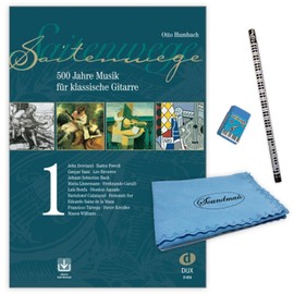 String paths Volume 1: 500 Years of Music for Classical Guitar with Online Audio + Microfibre Cloth + Music Pencil + Eraser - Starter Kit with Music Book - 9783934958012