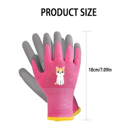 Beojonvy 3 Pairs Gardening Gloves for Kids 2-5 Years, Gardening Work Gloves with Boys and Girls, Protective Gloves Activities DIY Painting Outdoor Blue/Pink/Yellow