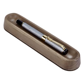 BENECREAT Walnut Wood Pen Tray, Long Oval Wooden Pencil Holder, Wooden Desktop Organizer Rest, Office and School Supplies, Gift for Student Teacher Writer(Coffee, 7.9x1.8x0.9 inch)