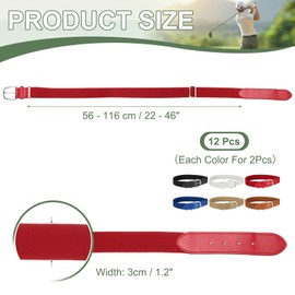 YELARXI Baseball Belt PU Leather Softball Belt, Adjustable Elastic Baseball Uniform Fit for Men Women Youth Football Exercises Climbing - (12 Pack, Black/White/Red/Blue/Khaki/Brown)