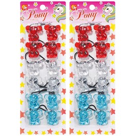 Hair Ties 20mm Ponytail Holders Elastic Colorful Cartoon Design Hairband Accessories for Kids Children Girls Women All Ages (12 Pcs Koala - Clear/Clear Red/Clear Sky Blue)