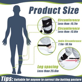 Wettarn Baseball Hitting Training Aid Softball Training Harness Baseball Practice Equipment for Stepping Out Leg Pulling Out Overstriding Lunging