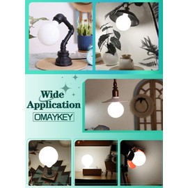 OMAYKEY 12W Dimmable Large LED Globe Opal Glass Bulb, 5000K Daylight White, 85W Equivalent 850 Lumen, E26 Medium Base, Vintage Edison G125(G40) Oversize Globe, Milky White Glass Filament Light Bulb