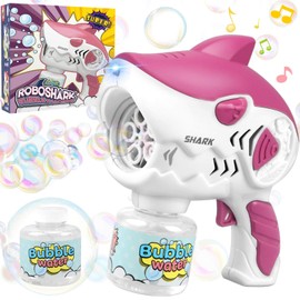 Dolanus Bubble Gun, Shark Bubbles Machine Blaster Gun for Kids with Bubble Solution, Toys for 3+ Year Old Boys, Gifts for 3 4 5 6 7 8 Year Old Boys, Birthday Gift Outdoor Toys for Boy Toddler Girls
