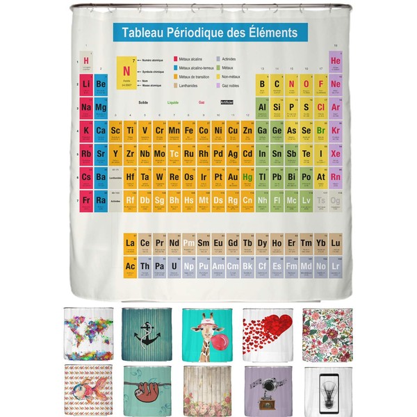 arteneur® Anti-Mould Shower Curtain, Weighted Hem, Opaque, Waterproof, Washable, With