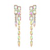 BriLove Geometric Long Earrings Crystal Rhinestone Marquise Rectangle Emerald Cut