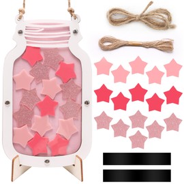 Pink Reward Incentive Jar with Stars, Winspeed Reward Charts for Class Reward Charts Jar and Tokens for Children Good Behaviour Charts Star Incentive Jar Reward System