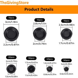 170PCS Rubber Grommets Kit, Rubber Grommets Assortment Kit for Wiring Drill Hole, 1/4", 3/8", 1/2", 5/8", 3/4", 7/8", 1" Rubber Hole Plugs for Automotive Water Pipe Wire Wall Hole