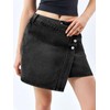 Cicy Bell Womens Jean Skirts Casual Wrap Button Asymmetrical Hem