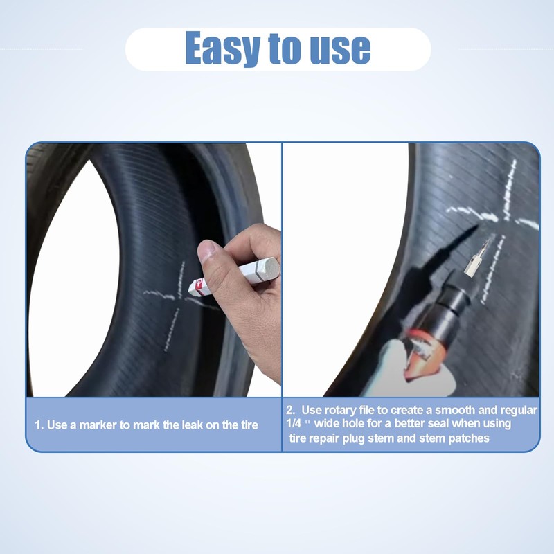 neeki 1/4“ Carbide Steel Reamer Drill Bit，Double-Cut Burr for Tire