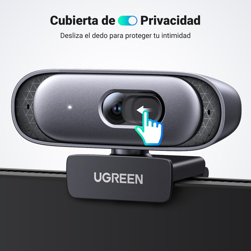 UGREEN Webcam 2K 30FPS Full HD, Cámara Web con Micrófono