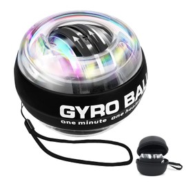 Uciy パワーボール オートスタート機能 握力 ボール LED発光 スナップボール 手首 前腕 筋トレ 握力 トレーニング ツイストボール ストラップ付き