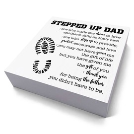 Dad Birthday Gifts Fathers Day Christmas Thank You Gifts Desk Decor Wooden Box Sign Rustic Wood Block Plaque Box Sign for Anniversary Shelf Table Decoration 5.1 x 5.1 Inches