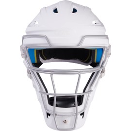 Rawlings | MACH Catcher's Helmet | Baseball | Junior (6 1/2" - 7") | White/White
