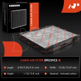 A-Premium Cabin Air Filter with Activated Carbon Compatible with Hyundai Elantra 2001-2006, Entourage 2007-2010, Tiburon 2003-2008 & Kia Sedona 2006-2010