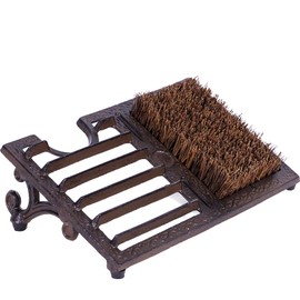 Fudontte Cast Iron Boot Brush Scraper Outdoor, Heavy Duty Boot Scrubber Brush with Angled Design, Vintage Rustic Boot Scrapers with Brushes Outdoor for Outdoor, Porch, Entryway