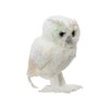 Decoris Glittered White Owl Ornament, 6" Foam and Polyester Christmas