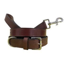 BRADLEY CROMPTON Genuine Leather Matching Pair Dog Collar and Lead Set L