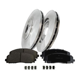 PM Auto Set of 6 Front 330mm Disc Brake Rotors-Ceramic Brake Pad kit Replacement For 2012-2015 Ram C/V