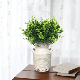 Artificial Eucalyptus Plant Decoration, Fake Leaves Eucalyptu Shrubs Branches Faux Greenery Leaf Bud Stems Grass for Indoor Outdoor Wedding Bouquets Table Centerpieces Vases Flower Floral Décor 2 Pack