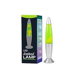 I-TOTAL - Green LED Lava Lamp Green Silver Base White Wax