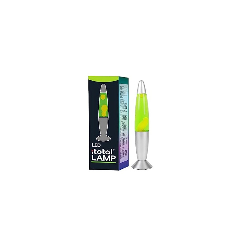 I-TOTAL - Green LED Lava Lamp Green Silver Base White