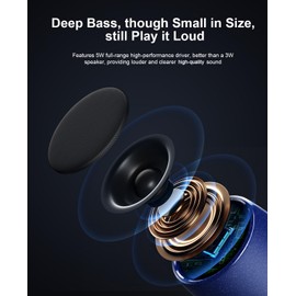 Small Speaker, Bluetooth Speaker with 360°HD Stereo Sound and Robust Bass, Mini Speakers with Hands-Free Call, IP67 Waterproof, Portable Speakers for Shower, Room, Car, Trip, Ideal Gift for Men, Women