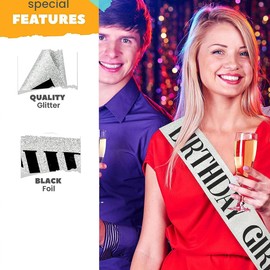 SJBAUTYO Chic Birthday Sash and Crown for Women, Ideal Decoration and Gift Idea for Birthday, Birthday Sash and Tiara Crown