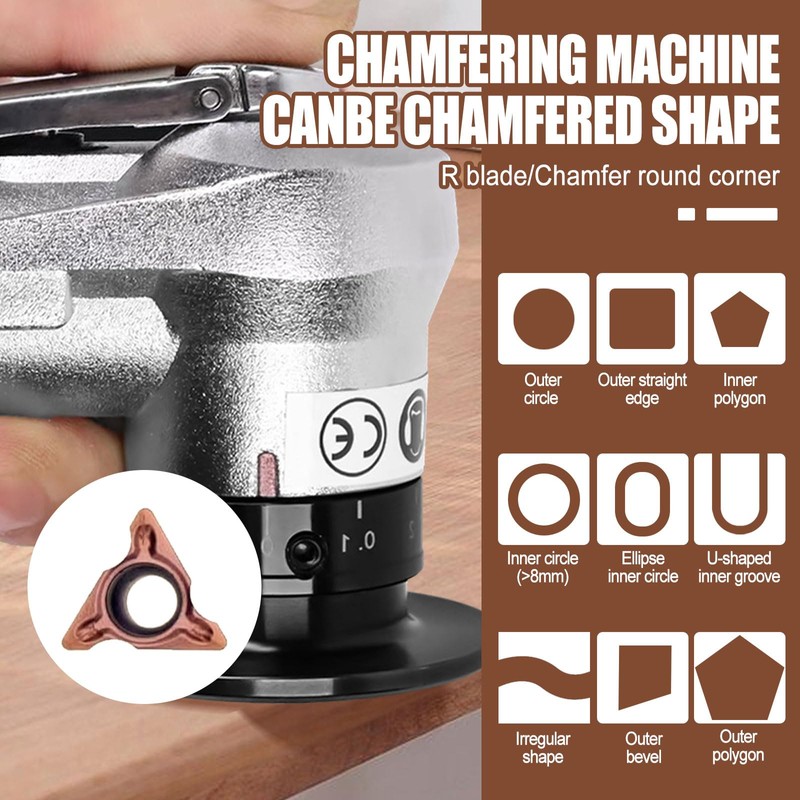 Mini 45° Pneumatic Chamfering Machine Set with 2PCS Replaceable Precision