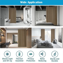 bluCOASTLINE Room Divider Curtain Privacy Curtain Room Partition Curtain for Bedroom Office Living Room Darkening Curtain Extra Wide Backdrop Curtain, 15ft W x 8ft L, Tan, 1 Panel