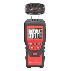 Wood Moisture Meter, 2 Pins Portable Wood Moisture Tester with LCD Display, Moisture Detector for Drywall Wood and Building Material