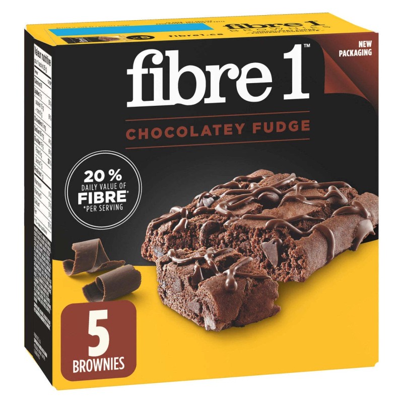 General Mills Fibre 1 Chocolatey Fudge Brownies, 5-Count, 125g/4.4oz., {Imported