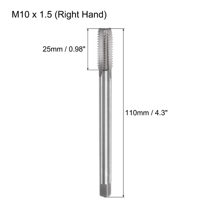 uxcell Metric Thread Tap M10 x 1.5 H2 110mm Extra