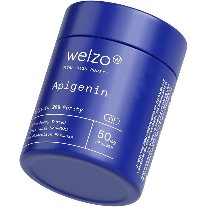 Welzo 100% Pure Apigenin 50mg – Natural Sleep Aid &
