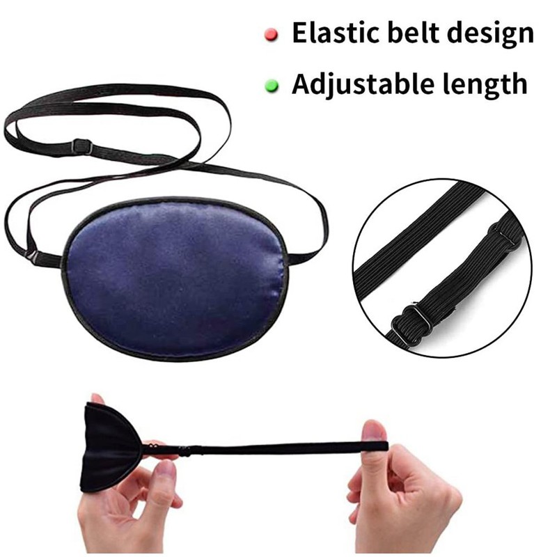 2PCS Washable Eye Patch Adjustable Pirate Eye Patch Portable Strabismus