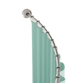 Zenna Home Rustproof Curved Shower Curtain Rod, No Drill Tension or Permanent Mount Adjustable Curved Shower Rod for Bathroom, Easy Install, Rounded for Extra Room, 50 to 72 Inches, Brushed Nickel