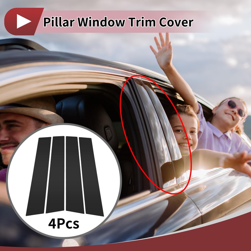 TUCKBOLD 4 Pcs Front Left Right Car Door Pillar Window