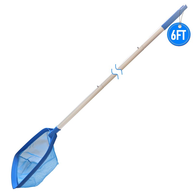 Poolvio Swimming Pool Leaf Skimmer Net, with 5 Sections Telescopic