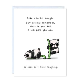 ALY LOU Cute Anniversary Card Birthday for Boyfriend, Wife, Girlfriend, Husband, Him Her - Sarcastic Funny Love Greeting Card, Blank Inside (I will pick you up Pandas)